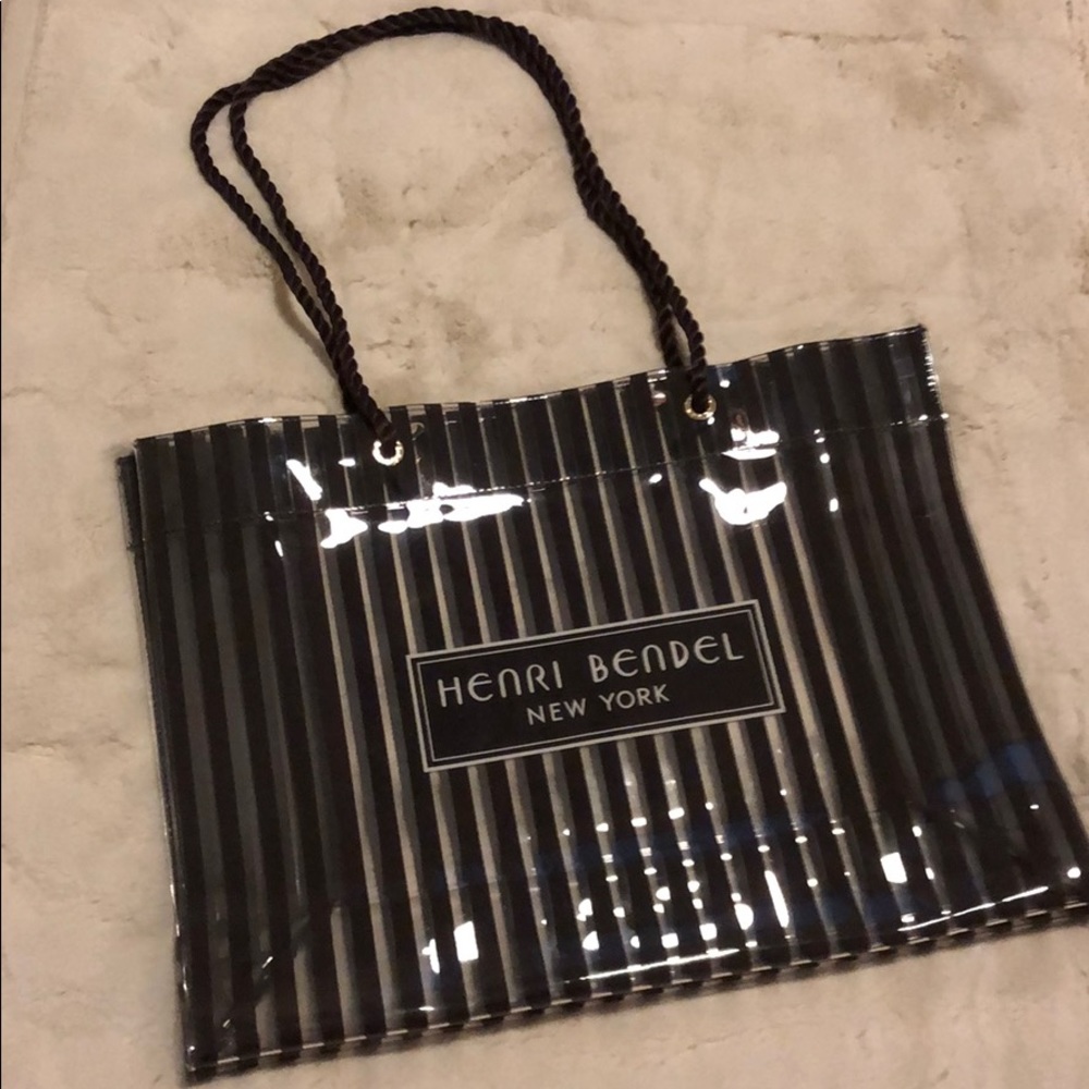 Henri Bendel Striped Clear Beach Bag